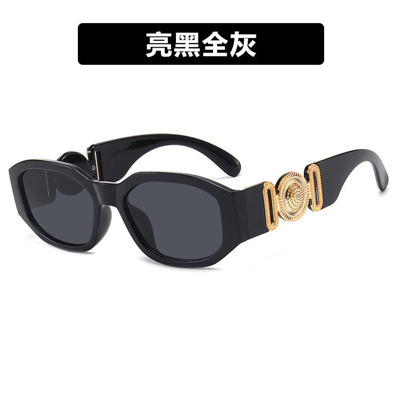 Zhao Ruth same style retro European and American style sunglasses polygonal Internet celebrity retro spice girl street high sense sunglasses women