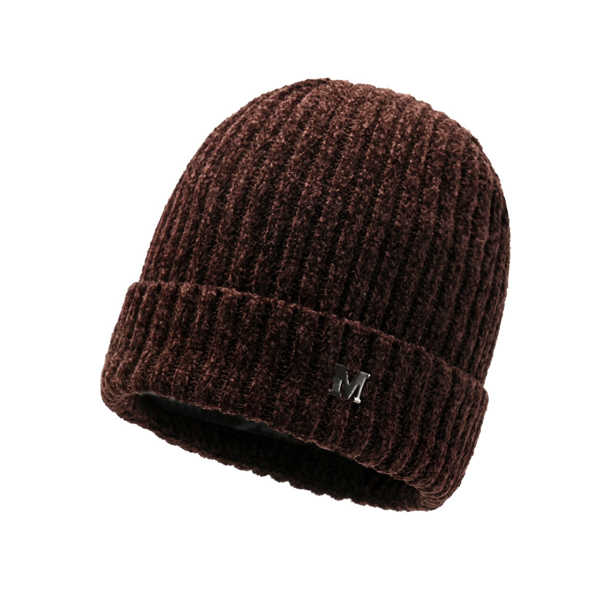 Winter Men's Duck Tongue Ear Cap Fleece Thick Warm Pullover Hat Youth Outdoor Riding Knitted Wool Hat Ski Cap