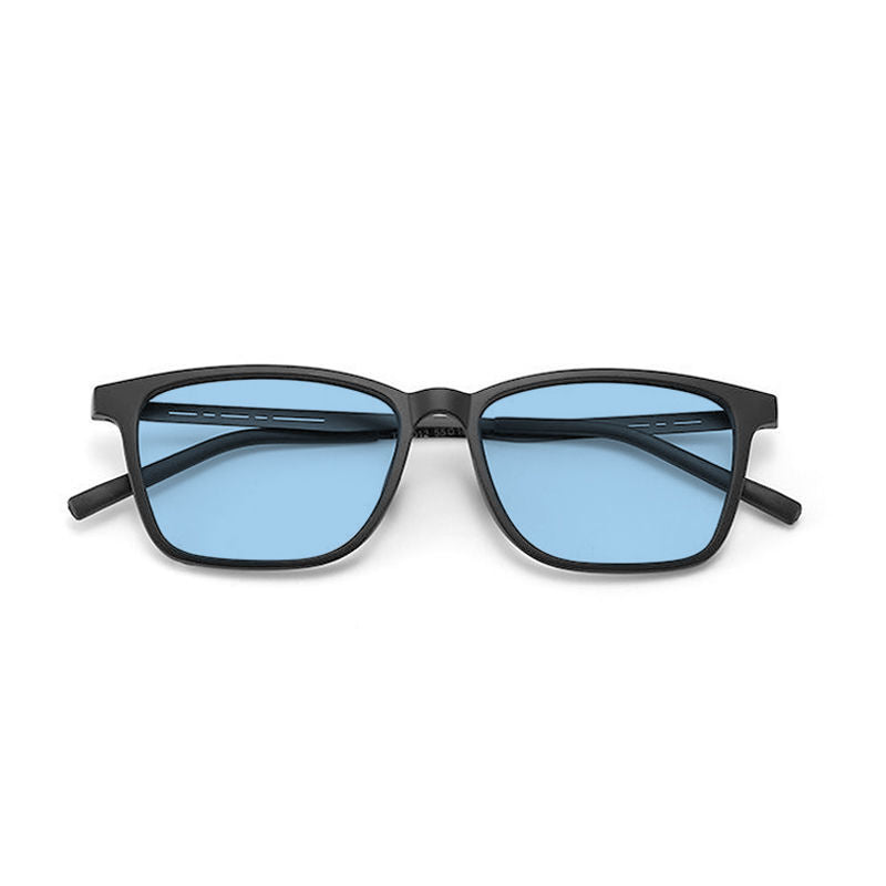 Color-changing myopia glasses men's degree anti-blue light optical eye protection flat glasses matte ultra-light black glasses Korean version