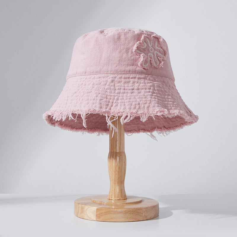 Classmate Yang bucket hat women's 2024 new summer big brim anti-ultraviolet sun hat sun hat