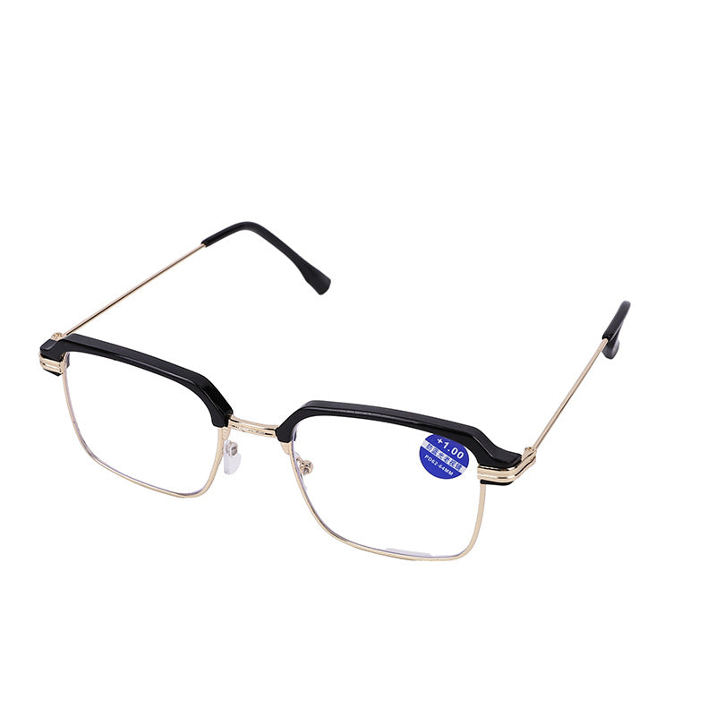 Xiaohongshu same style women's square reading glasses business classic eyebrow rack half frame reading glasses frame men's mirror