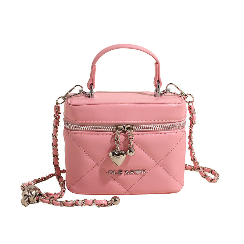 Xiaoxiangfeng handbag bag 2024 new embroidery thread versatile box bag high-end fashion simple shoulder messenger bag