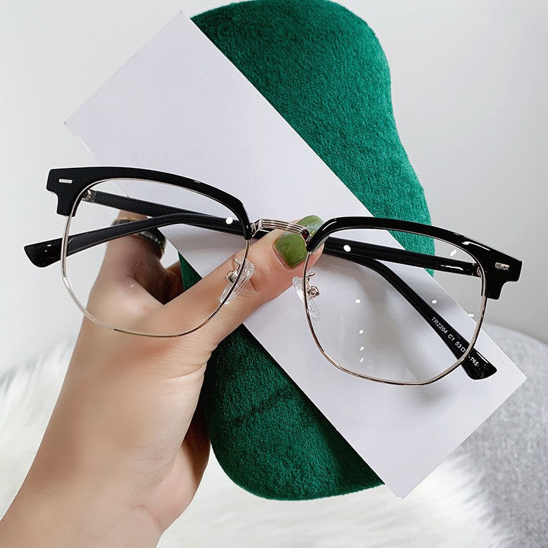 Wenyi style myopia glasses anti-blue light men's student ultra-light spring comfortable half-frame glasses frame women's wholesale