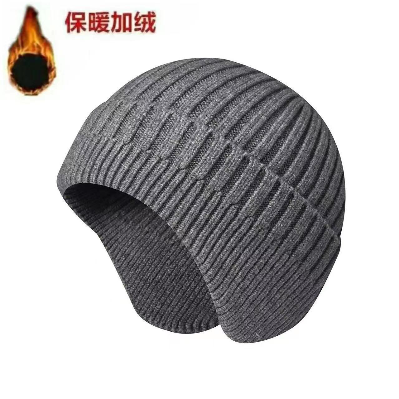 Winter men's hat outdoor cycling cold-proof velvet warm knitted hat ear protection neck cover integrated wool hat