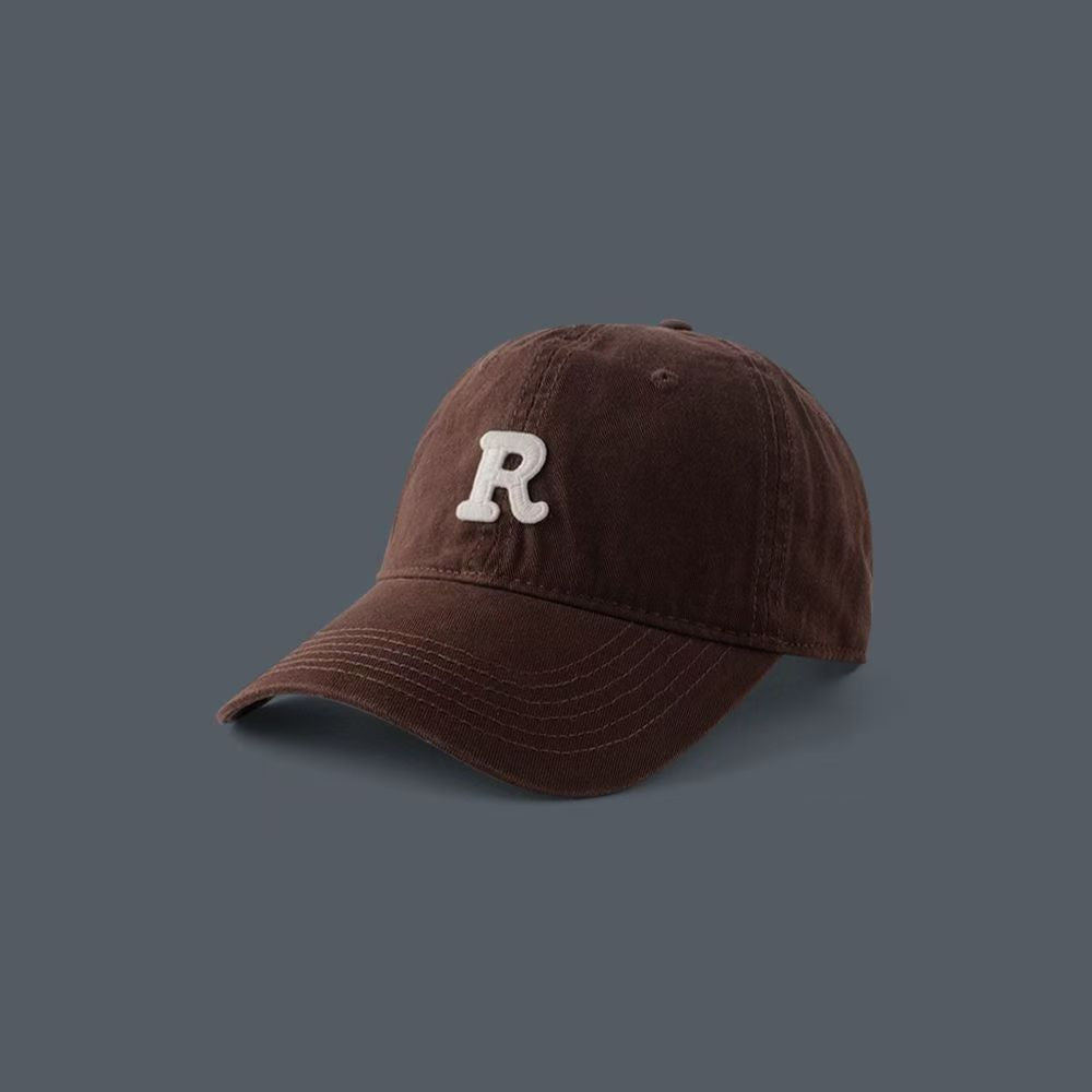 Women's big head circumference baseball cap old washed hat men's American wide brim retro small face trend embroidered cap