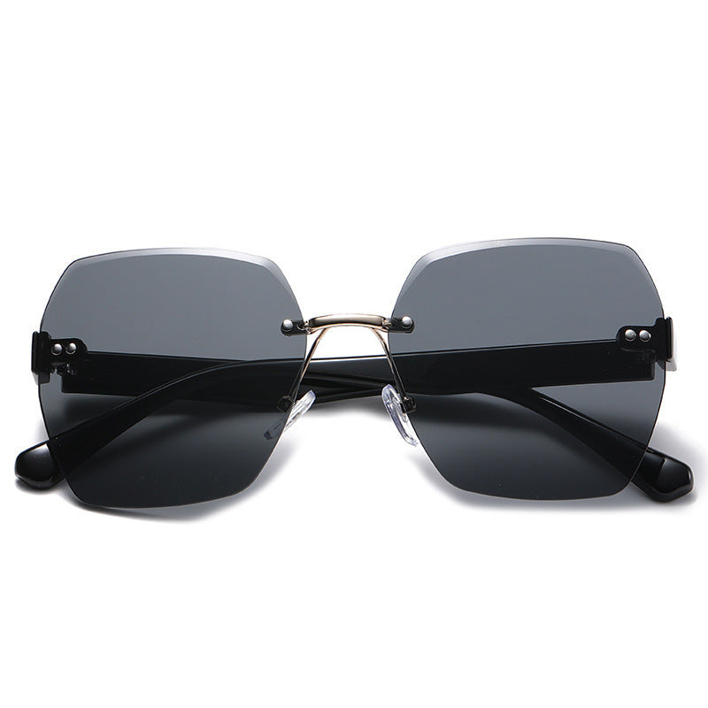 2023 new frameless trimmed sunglasses Internet celebrity trend women's versatile sunshades fashion street sunscreen sunglasses