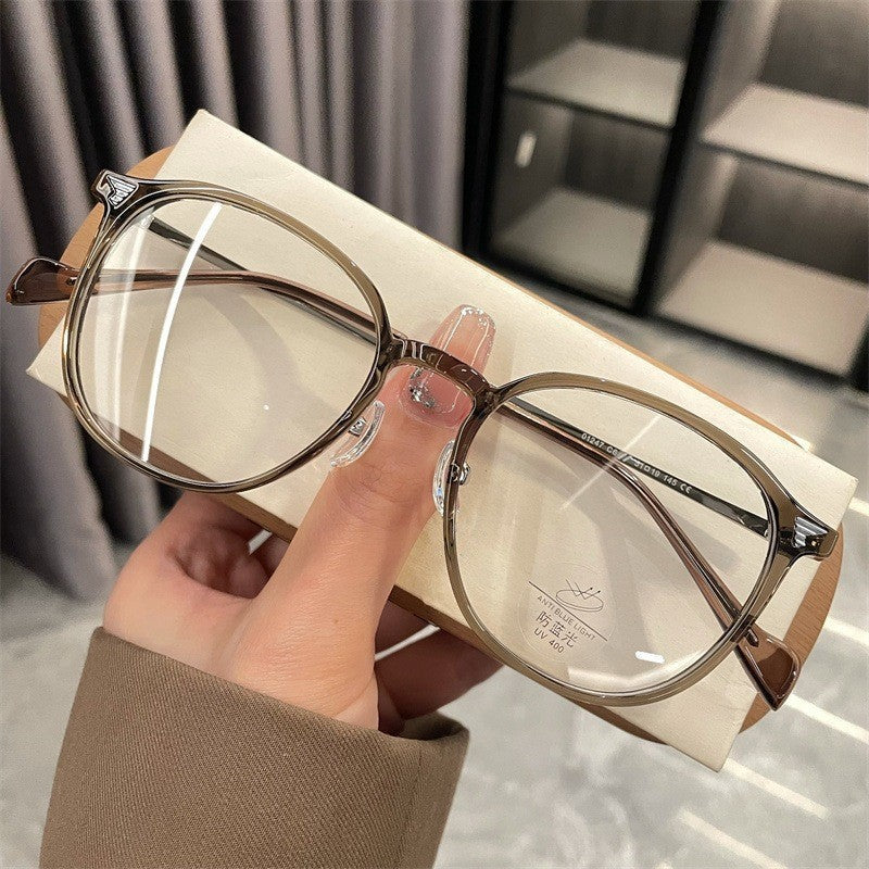 Xiaohongshu same coconut gray myopia glasses female student degree thin cold tea butterfly frame plain glasses frame