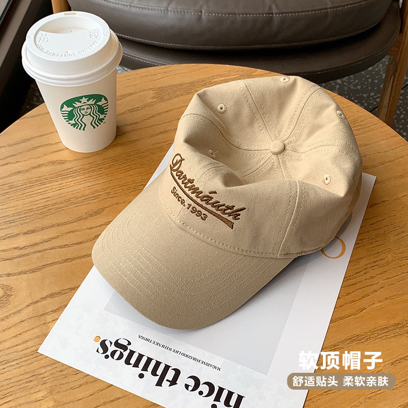 Wide brim, big head circumference, round face, suitable hat for women's 2024 new baseball cap, trendy brand, hard top cap for men