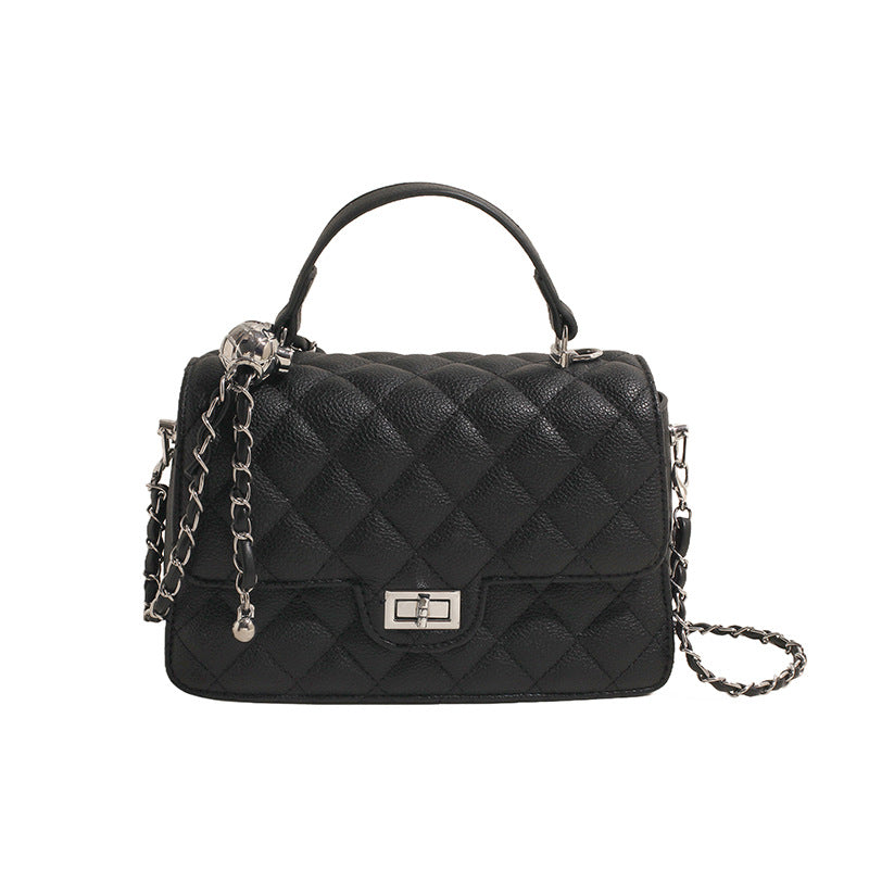 Xiaoxiangfeng diamond chain small square bag women's bag 2024 new versatile shoulder messenger bag simple portable underarm bag