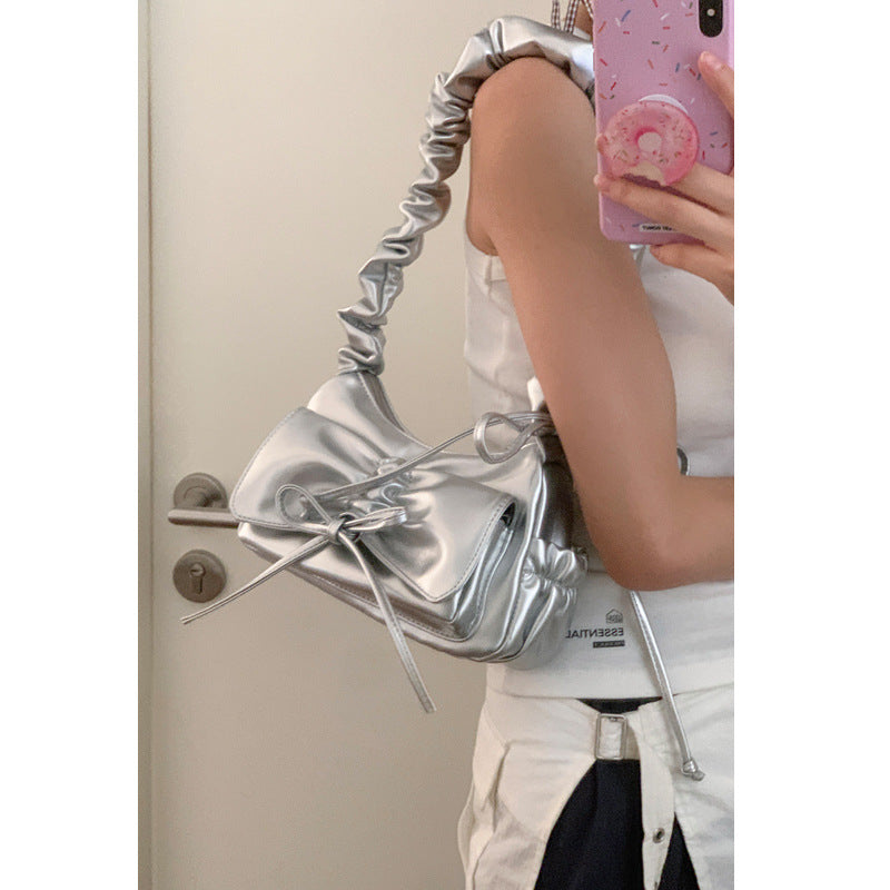 Wholesale French niche texture underarm bag women's bag 2024 new pleated shoulder bag