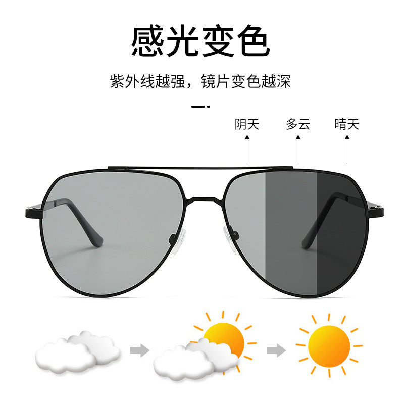 Color-changing polarized sunglasses for men's driving, men's cycling fishing, UV protection and strong light protection sunglasses
