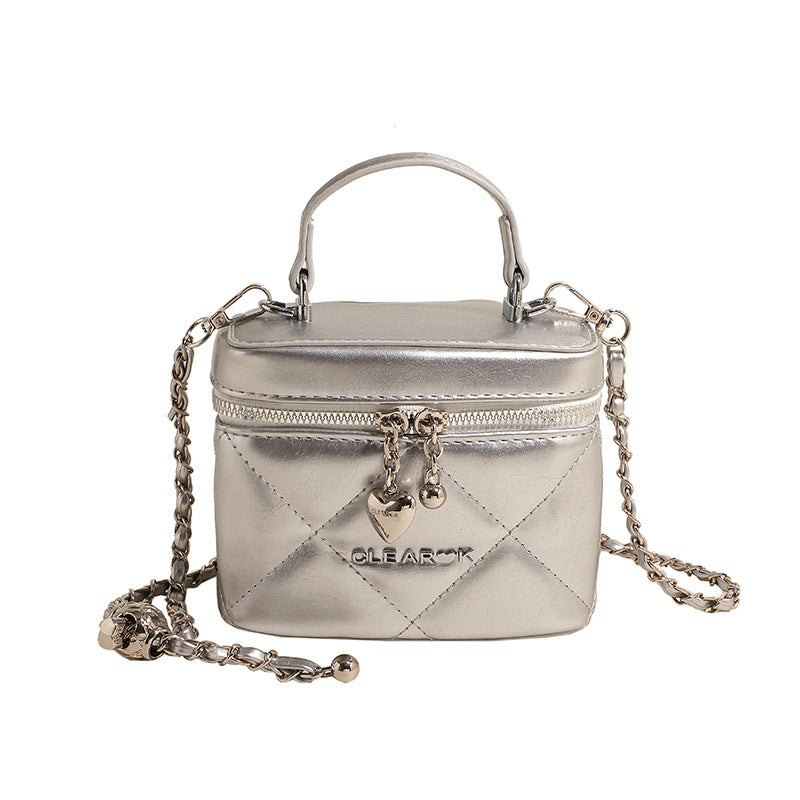 Xiaoxiangfeng handbag bag 2024 new embroidery thread versatile box bag high-end fashion simple shoulder messenger bag
