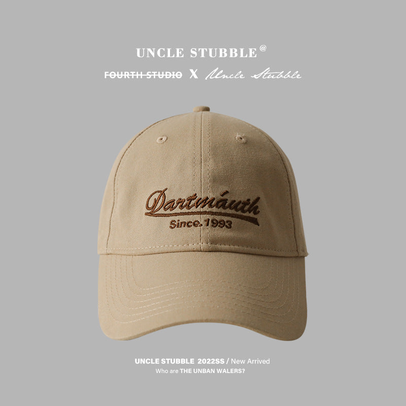 Wide brim, big head circumference, round face, suitable hat for women's 2024 new baseball cap, trendy brand, hard top cap for men