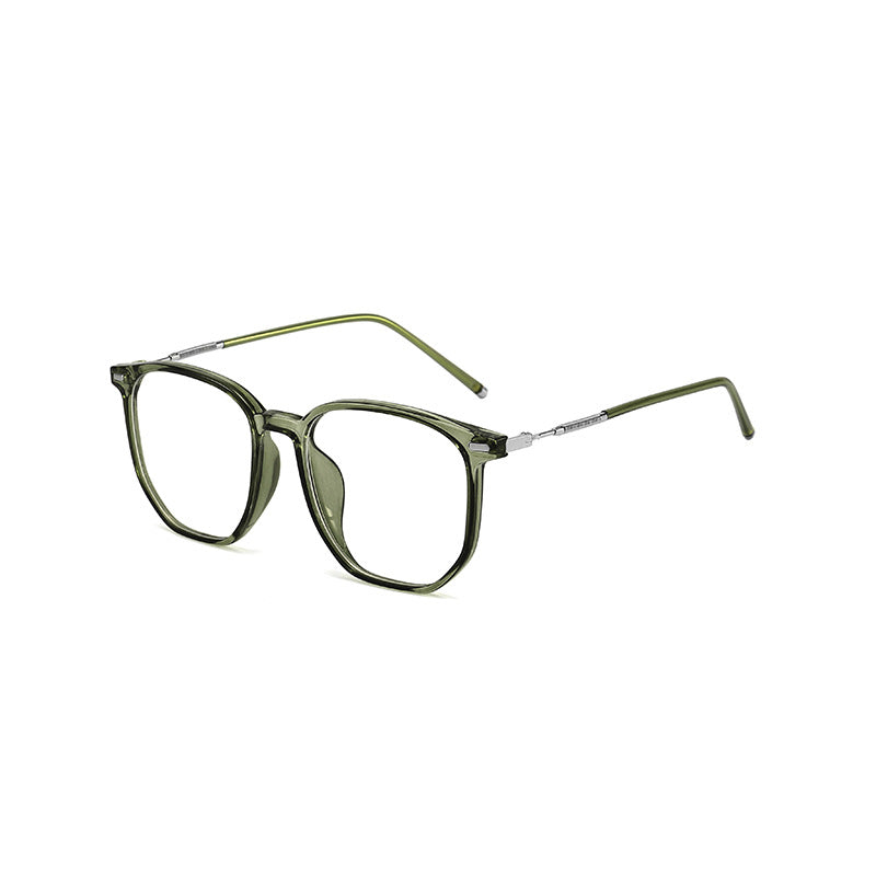 2022 new cold brown glasses large frame personalized plain flat glasses women's Korean version TR90 anti-blue glasses