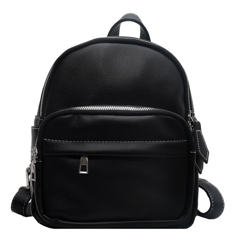 2023 new niche foreign style backpack bag women's high-end texture soft leather fashion versatile leisure travel backpack