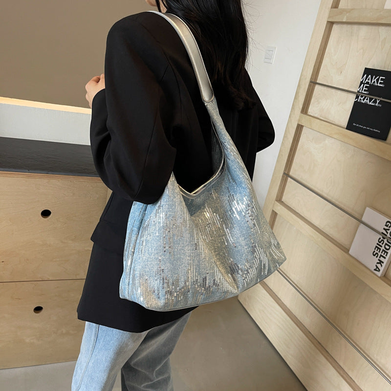 Women's bag 2024 summer new trendy niche foreign style fashionable texture large capacity commuting simple shoulder tote bag