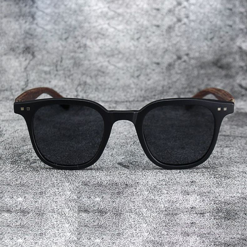 Wood grain legs, rice nails, sunglasses, women's European and American ins wind sunglasses, men's sunshade, sunscreen and UV protection sunglasses