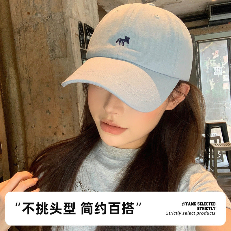 Classmate Yang strictly selects cute peaked caps cartoon women sweet sun face small animals embroidered baseball sunscreen hats