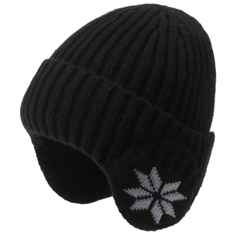 Winter warm knitted wool hat men's fleece thickened hat young students cycling cold ear hat foreign trade