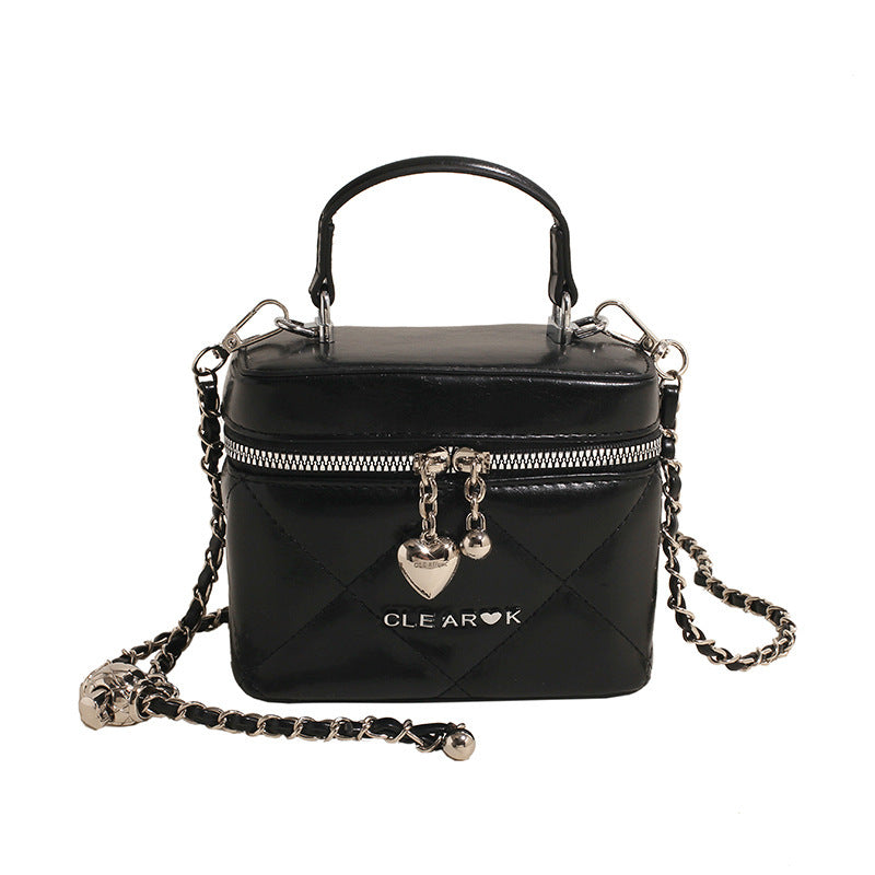 Xiaoxiangfeng handbag bag 2024 new embroidery thread versatile box bag high-end fashion simple shoulder messenger bag