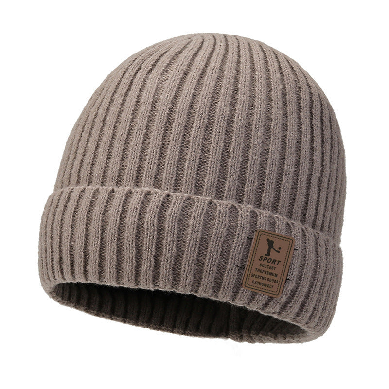 Winter warm knitted wool hat men's fleece thickened hat young students cycling cold ear hat foreign trade