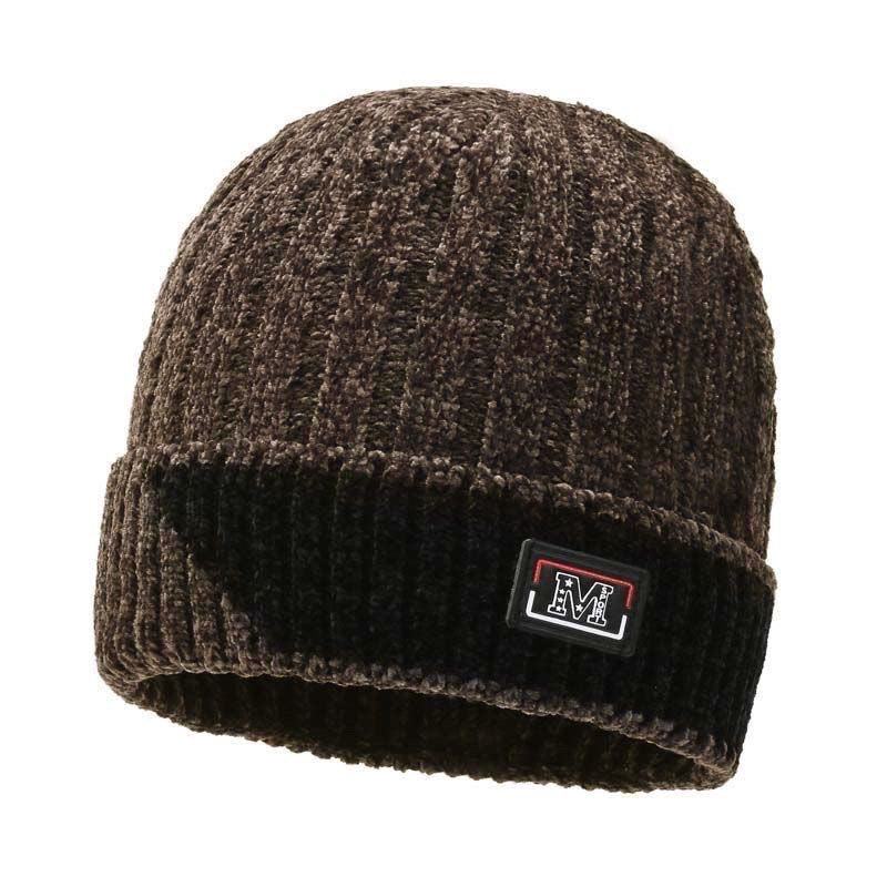 Winter Men's Duck Tongue Ear Cap Fleece Thick Warm Pullover Hat Youth Outdoor Riding Knitted Wool Hat Ski Cap