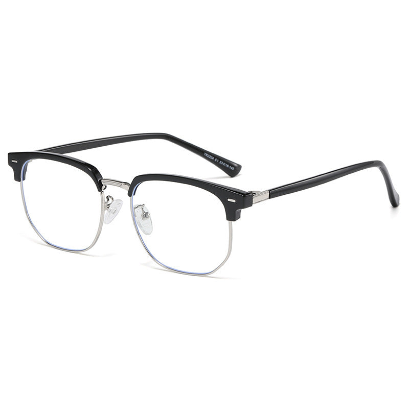 Wenyi style myopia glasses anti-blue light men's student ultra-light spring comfortable half-frame glasses frame women's wholesale