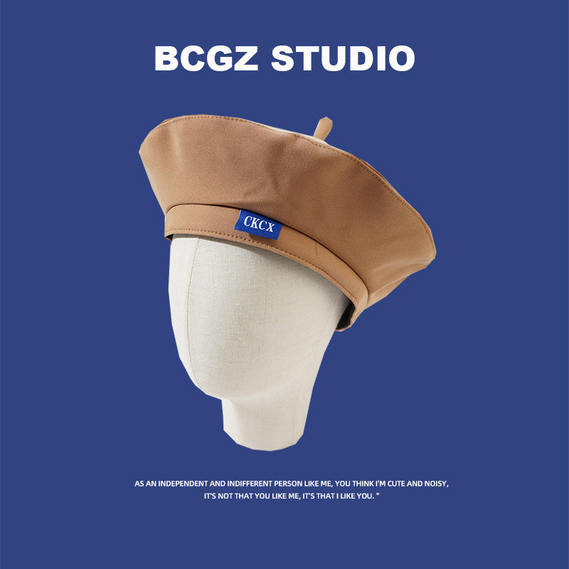 Zhao Ruth same black beret female summer ins Internet celebrity bud hat design sense niche thin painter hat