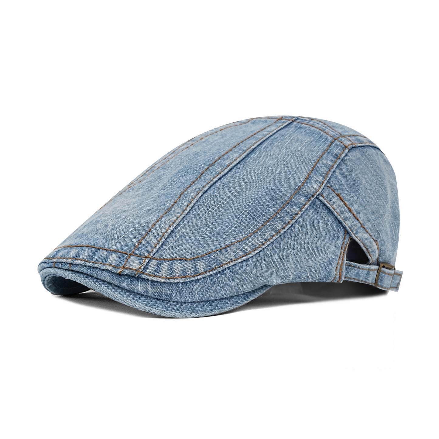 Washed cotton denim beret women's fashion British style painter hat curved brim newsboy cap eight character forward hat