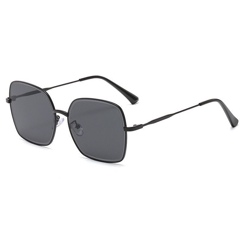 2023 new high-end large-frame sunglasses, UV-proof metal trimmed blush, big face and thin sunglasses for women