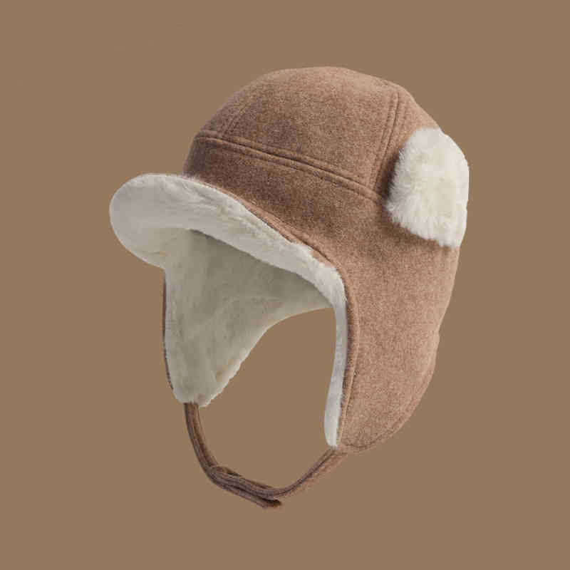 Warm woolen Lei Feng hat children autumn and winter skiing thickened cold protection ear protection flying hat plush Northeast cotton hat men