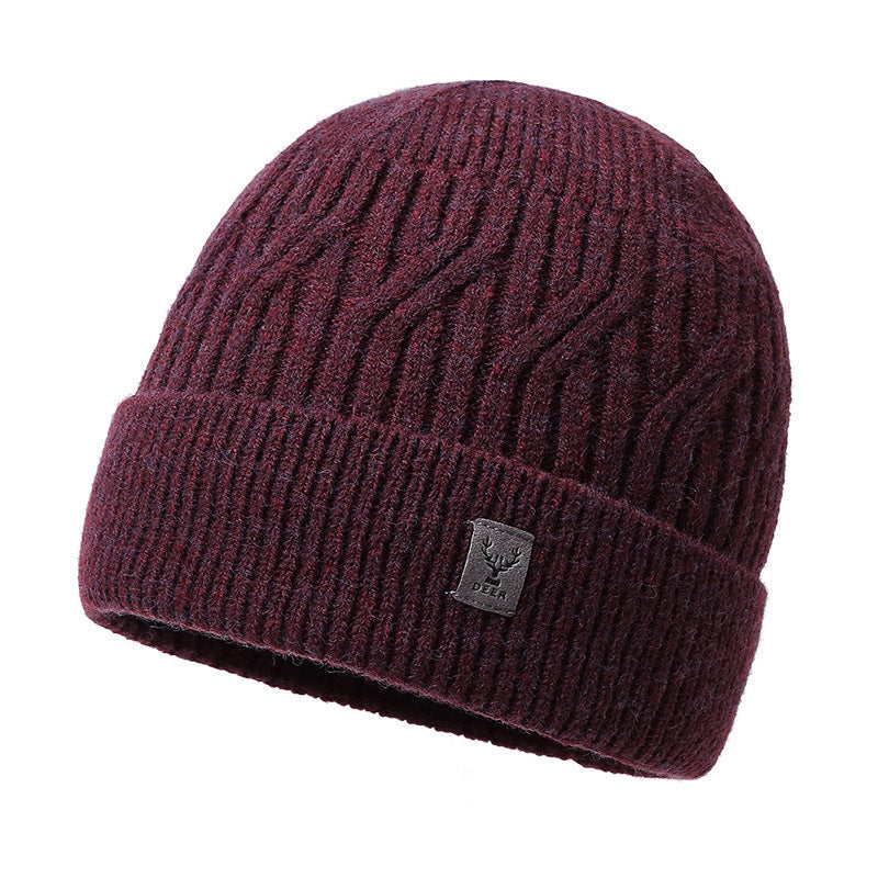 Winter men's hat outdoor cycling cold-proof velvet warm knitted hat ear protection neck cover integrated wool hat