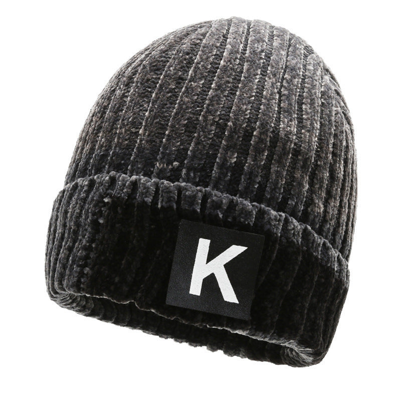 Winter warm knitted wool hat men's fleece thickened hat young students cycling cold ear hat foreign trade