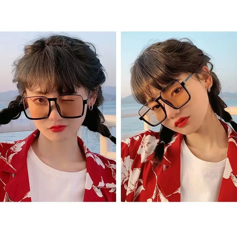 2023 new metal half-frame hanging silk sunglasses plain and thin sunglasses ins style plain and retro sunshade glasses