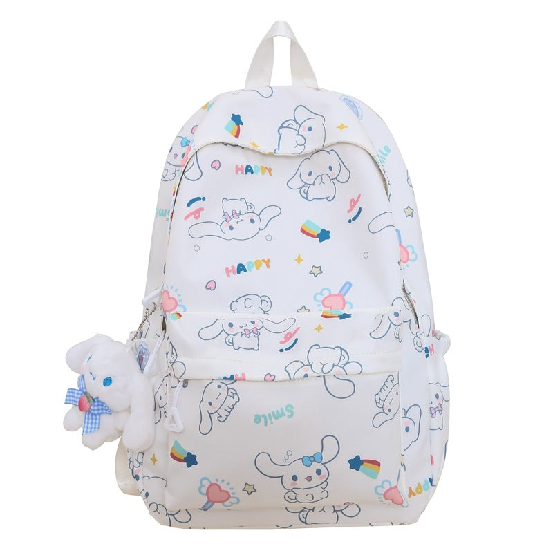 College women's simple backpack casual and light shopping Yugui dog cute backpack junior high school high school student schoolbag