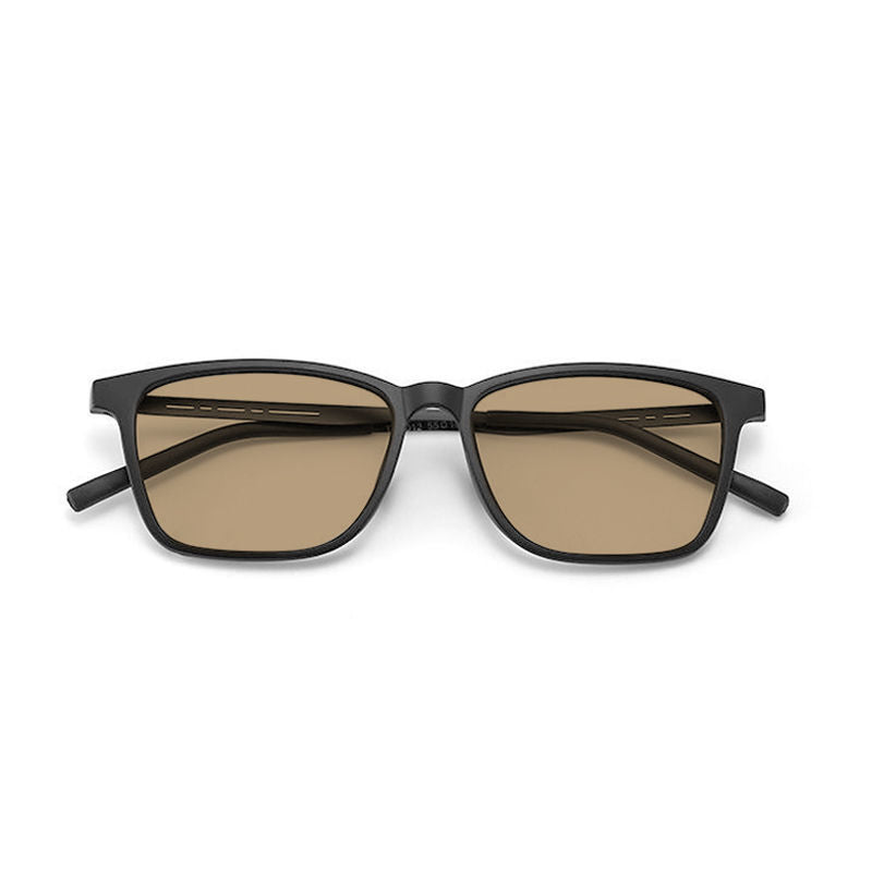 Color-changing myopia glasses men's degree anti-blue light optical eye protection flat glasses matte ultra-light black glasses Korean version