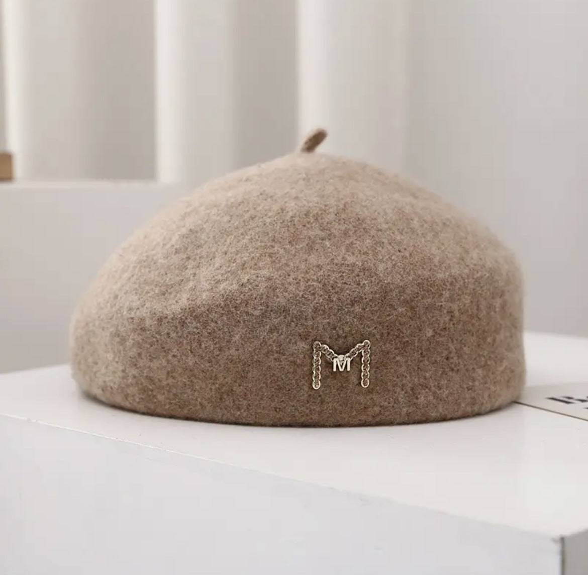 Xiaoxiangfeng M standard wool beret children autumn and winter size head circumference stiff face small painter hat fashion ins