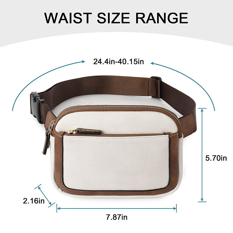 Women's fanny pack bag women's cross-border hot-selling artificial leather messenger pu leather men's breast bag women's bag new men's bag