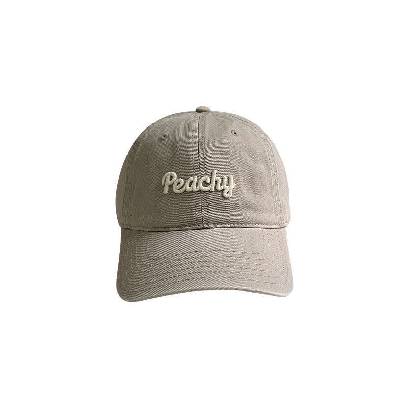 Zino plum color white hat women's spring summer ins baseball cap Korean version trendy street fashion letter cap