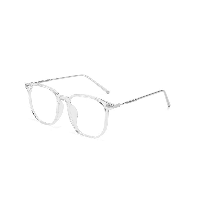 2022 new cold brown glasses large frame personalized plain flat glasses women's Korean version TR90 anti-blue glasses