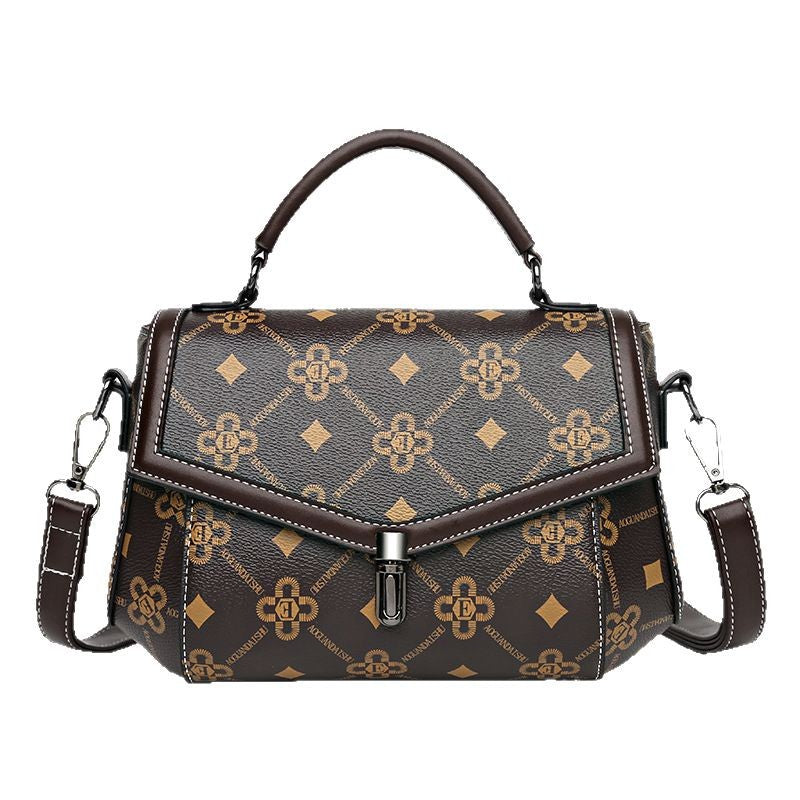 Women's bag new 2025 fashion versatile shoulder messenger small square bag letter printing portable texture bag women