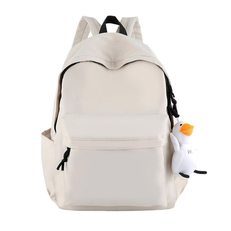 College student schoolbag simple solid color computer backpack couple versatile backpack men's large capacity backpack cross-border wholesale