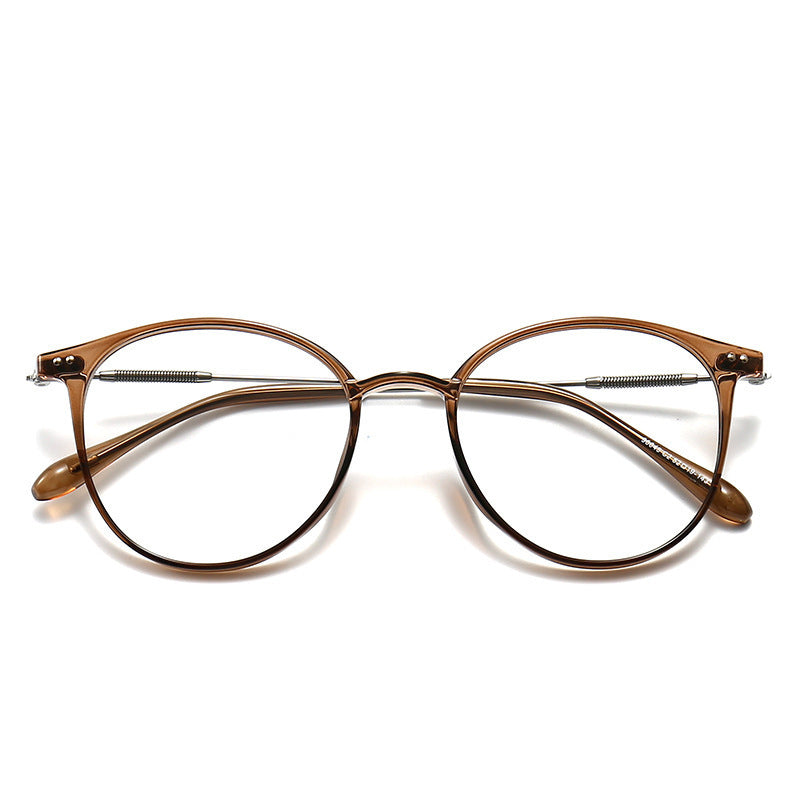 Xiaohongshu popular cold brown glasses frame female anti-blue glasses male flat glasses Internet celebrity no makeup artifact frame
