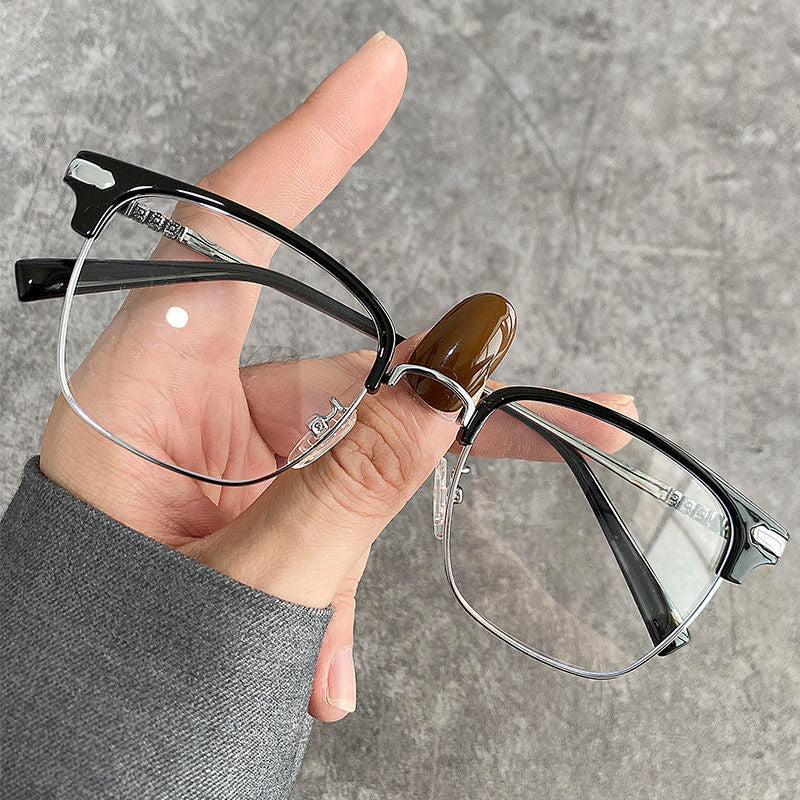Classic Sven scum student half-frame myopia glasses women can match degree anti-blue light optical glasses frame men