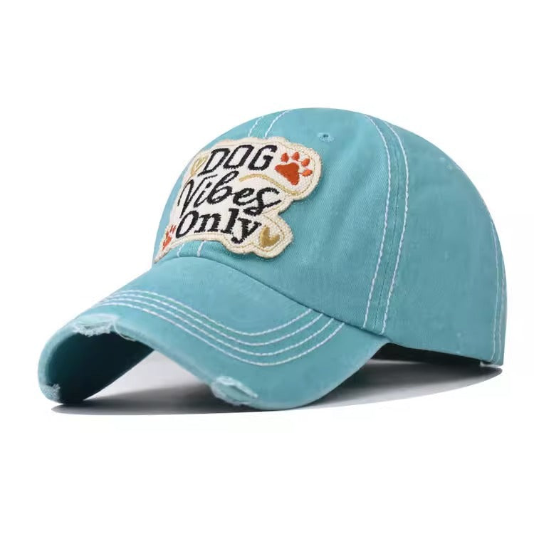 Washed holes, wide brim, baseball cap, women's American sticker, enlarged and deepened peaked cap, showing a small face, soft top hat tide