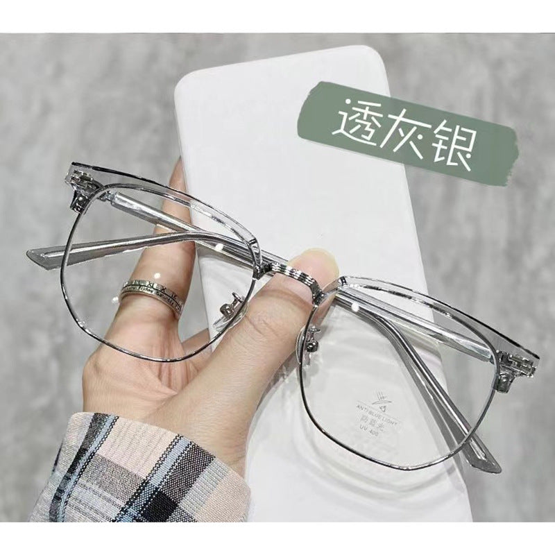 Wenyi style myopia glasses anti-blue light men's student ultra-light spring comfortable half-frame glasses frame women's wholesale