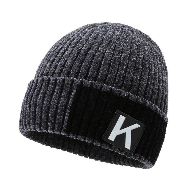 Winter men's hat outdoor cycling cold-proof velvet warm knitted hat ear protection neck cover integrated wool hat