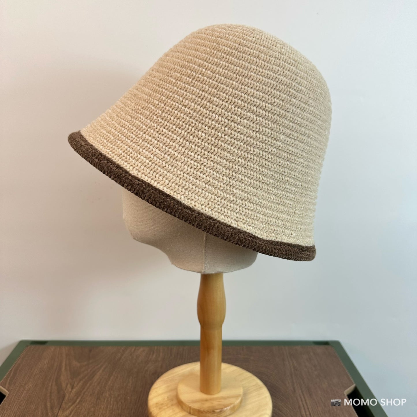 Xiaoxiangfeng color matching fisherman's hat children's autumn and winter face small wool basin hat big head circumference plain knitted bucket hat