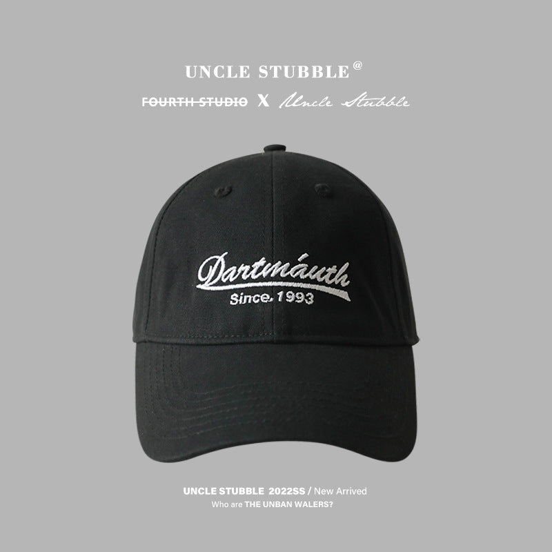Wide brim, big head circumference, round face, suitable hat for women's 2024 new baseball cap, trendy brand, hard top cap for men