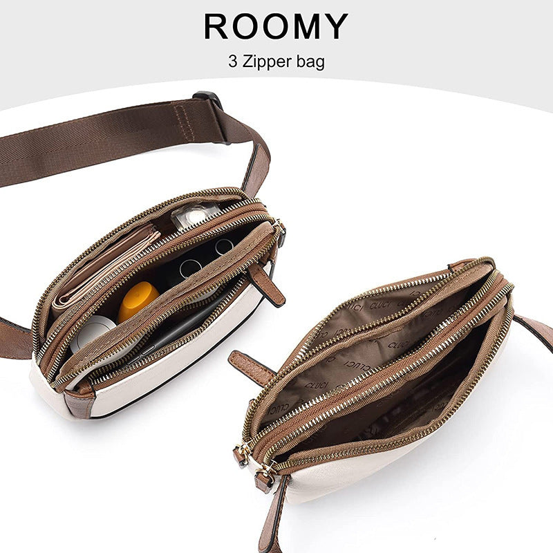 Women's fanny pack bag women's cross-border hot-selling artificial leather messenger pu leather men's breast bag women's bag new men's bag